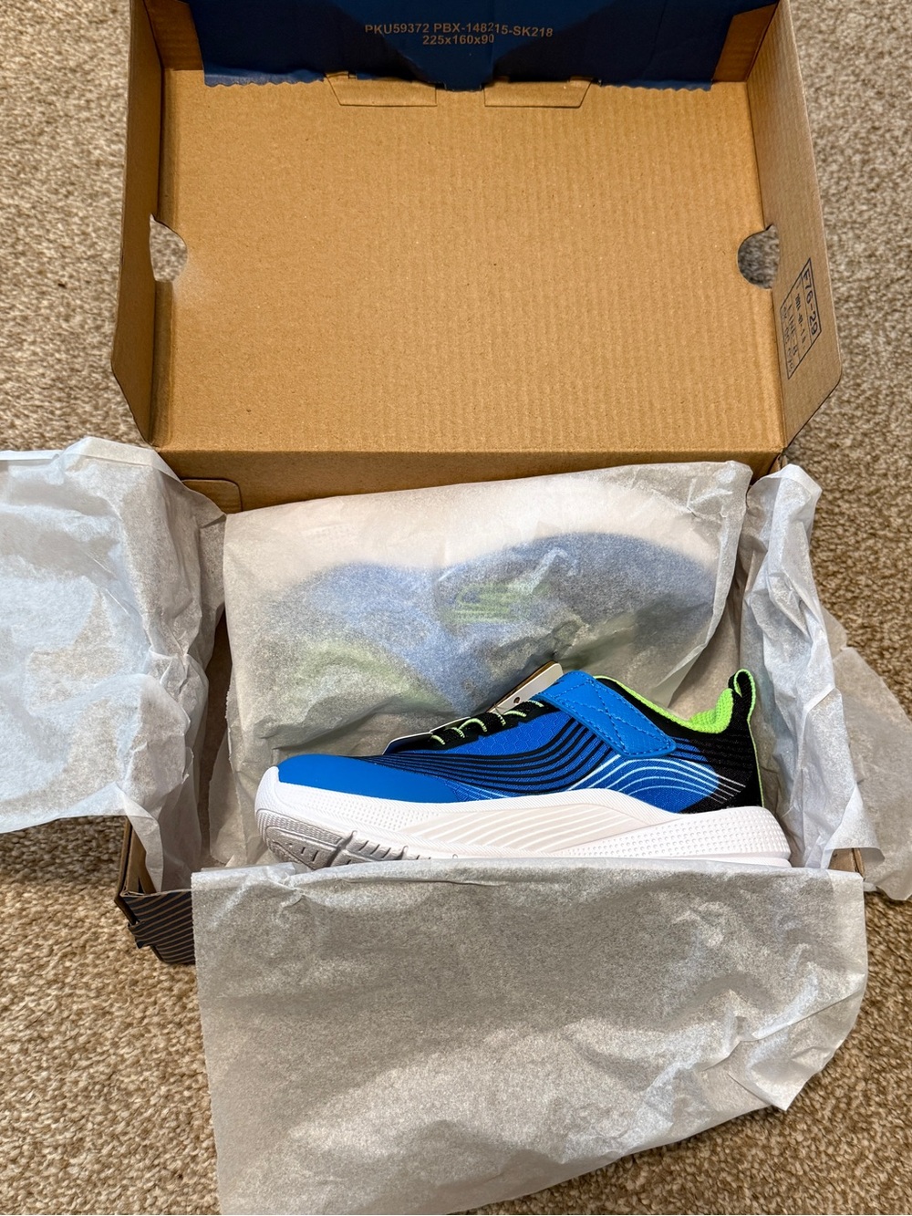 Size 9 Skechers Microspec Advance Toddler Boys Sneakers, BNIB, Blue/Lime 403926N - Picture 5 of 7